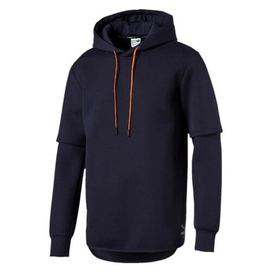 Puma Evo Layer Top Navy Blue Orange Mens Pullover Hoody 571644 08 A61E