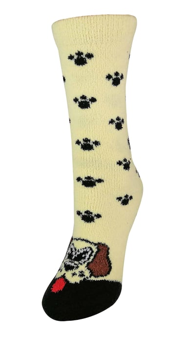 Ladies / Womens Fluffy Non Slip Slipper Socks with Animal Designs - Image 1