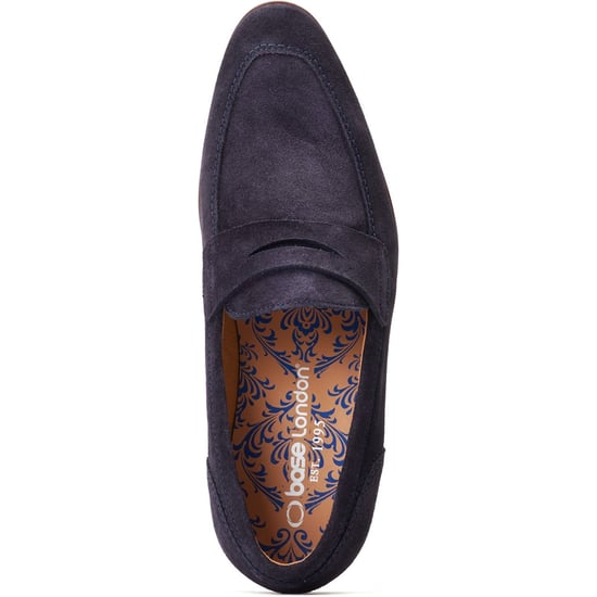 Base London Bruno Leren Heren Navy Loafers - Image 4
