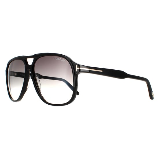 Tom Ford Aviator Mens Shiny Black Smoke Gradient Raoul FT0753