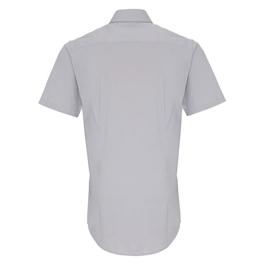 Premier Heren Poplin Stretch Overhemd met Korte Mouwen (Zilver) - Image 2
