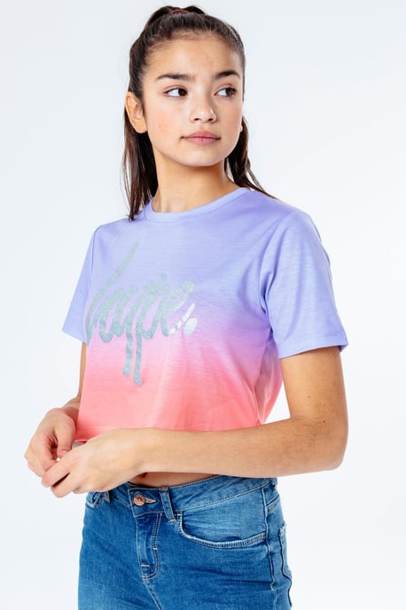 Hype Peach Fade Kids Crop T-Shirt