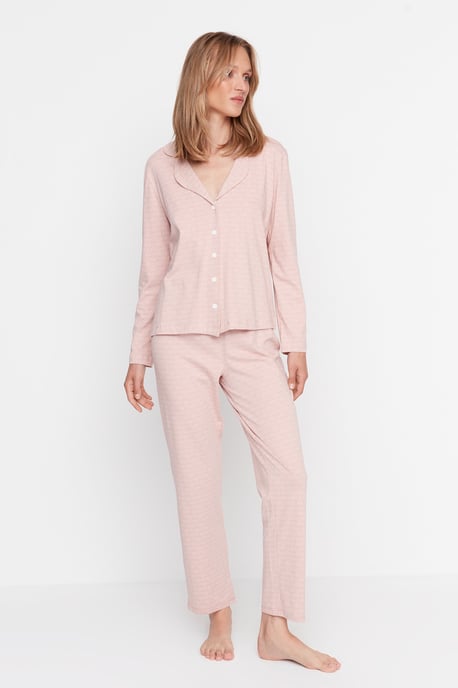 Trendyol Dam Skjortkrage Pyjamasset - Image 4