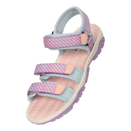 Mountain Warehouse Kinder-/kids sandalen met ton-sur-ton streep en 3 drukknopen (Paars) - Image 4