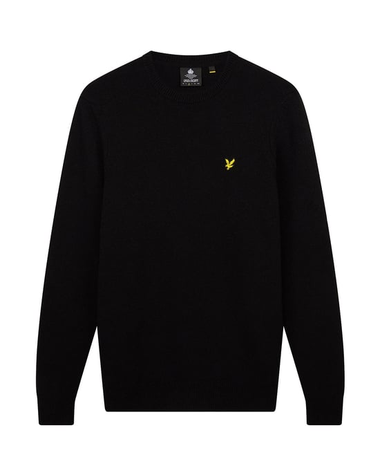 Lyle & Scott Crew Neck Lambswool Jumper in Black - Image 5