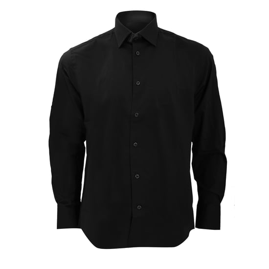 Russell Collection Mens Long Sleeve Easy Care Fitted Shirt (Black) - Image 1