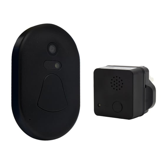 Aquarius Wireless Wifi Smart Home Security Camera Realtime Video Doorbell, Black