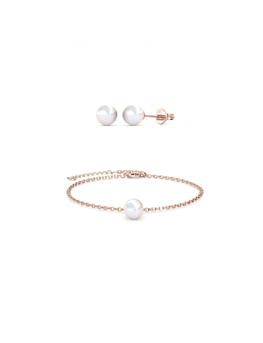 Full Moon Crystal Pearl set - roséguld och kristall - Image 1