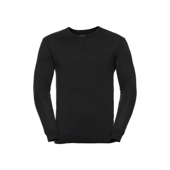 Russell Collection Mens Cotton Acrylic V Neck Sweatshirt (Black) - Image 1