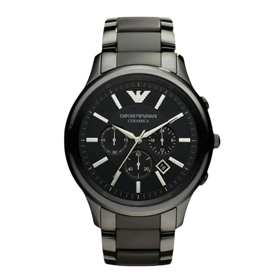 Emporio Armani Mens Watch Quartz dark grey - Image 1