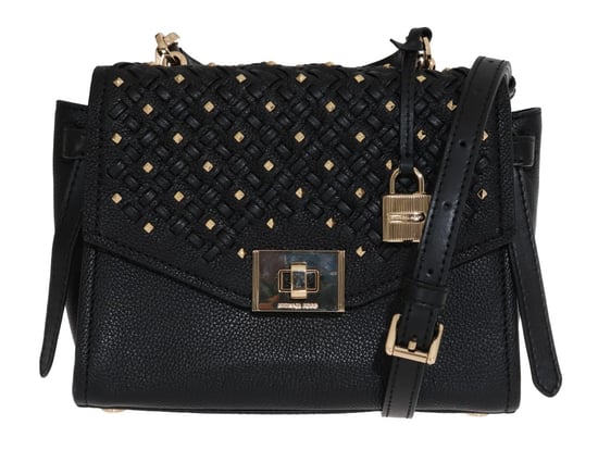 Michael Kors Black CASSIE Leather Messenger Bag
