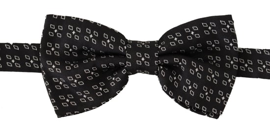 Dolce & Gabbana Black White Polka Dot 100% Silk Neck Papillon Men's Tie