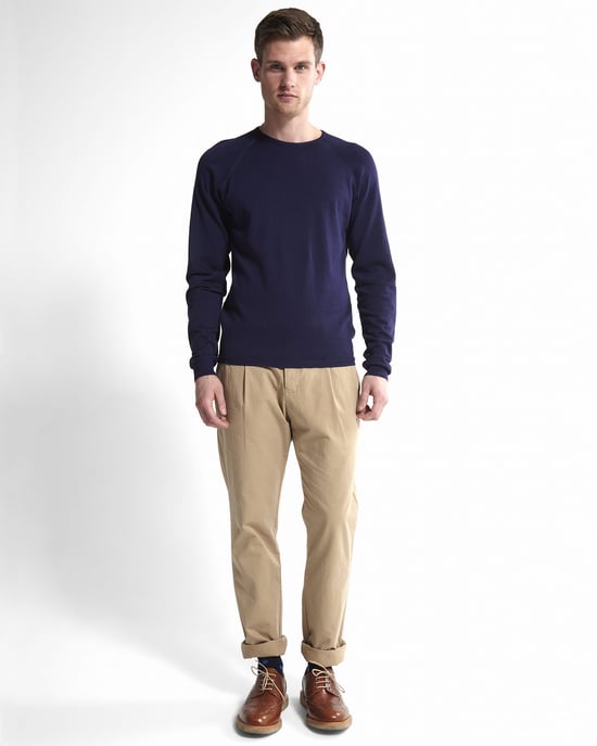 Pima Cotton Raglan Crew Neck Jumper