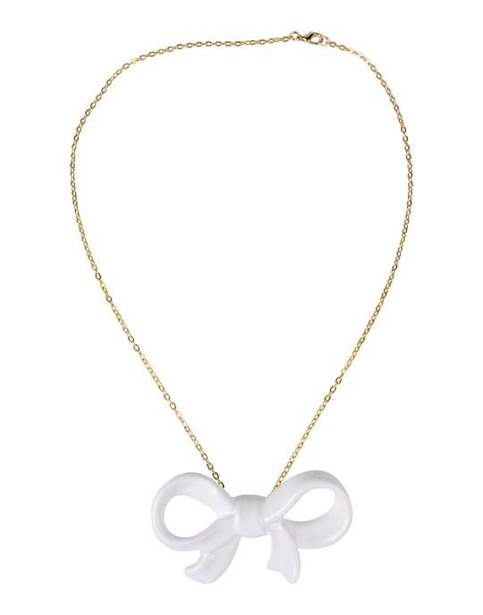 Cor Sine Labe Doli White Ceramic Bow Necklace
