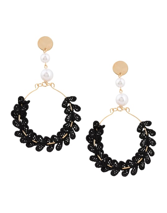 Maiocci Black Lace Hoop Earrings