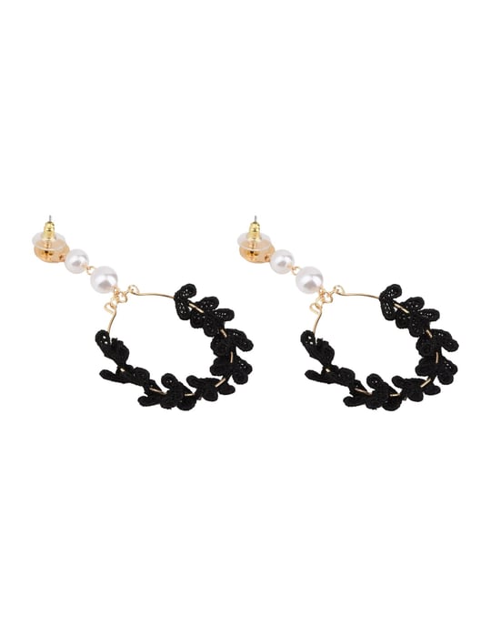 Maiocci Black Lace Hoop Earrings