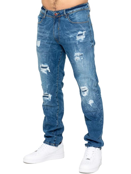 Enzo | Mens Ripped Denim Jeans - Image 1