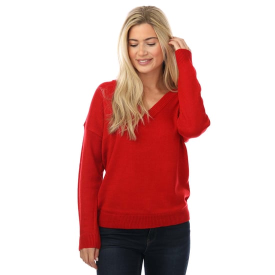 Women's Brave Soul V-Neck Jumper in Red