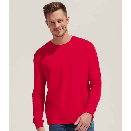 SOLS Unisex Adult Pioneer Organic Cotton T-shirt met lange mouwen (Helder rood) - Image 3