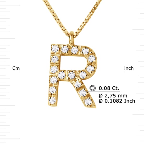 DIADEMA - Necklace with Diamonds - R - Yellow Gold - Chaine Véntienne
