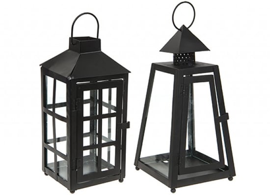 Black Hurricane Lantern - 2 Assorted