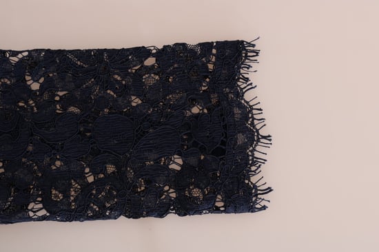 Dolce & Gabbana Damesblauwe Taormina Gebloemde Kanten Sheath Jurk - Image 6