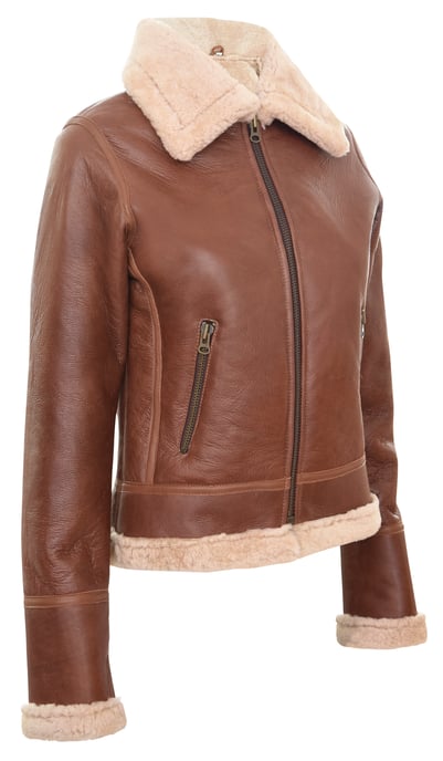 Women's light brown sheepskin B3 flying jacket - Kano