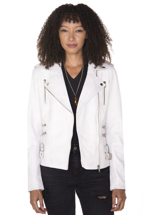 Womens Leather Vintage Brando Biker Jacket-Orlando