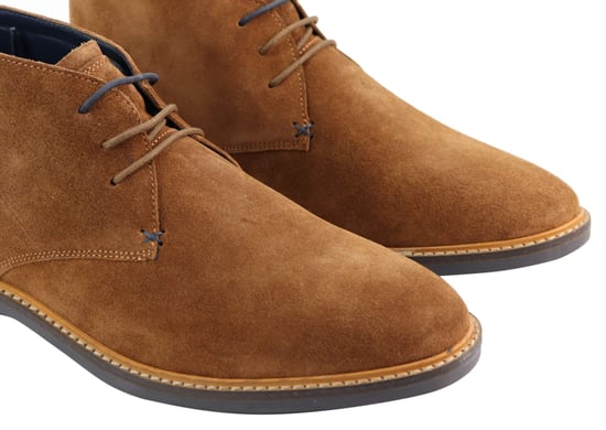 Mens Tan Suede Lace Up Chukka Boots