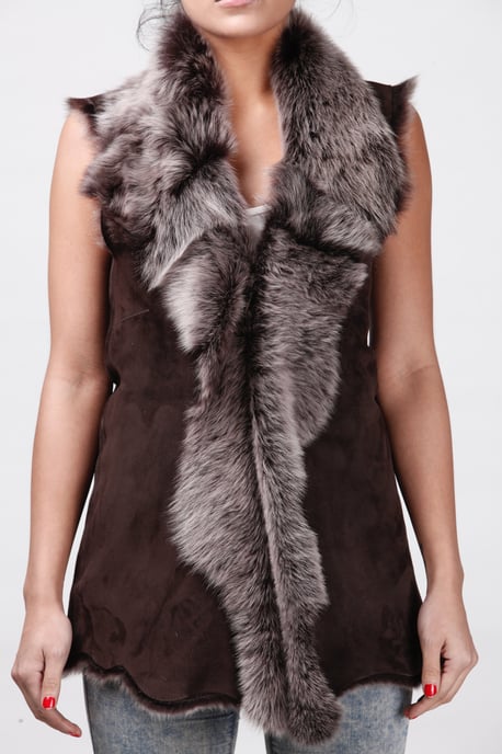 Women's Toscana Sheepskin Long Gilet-Sorocaba