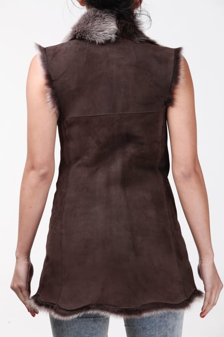 Women's Toscana Sheepskin Long Gilet-Sorocaba