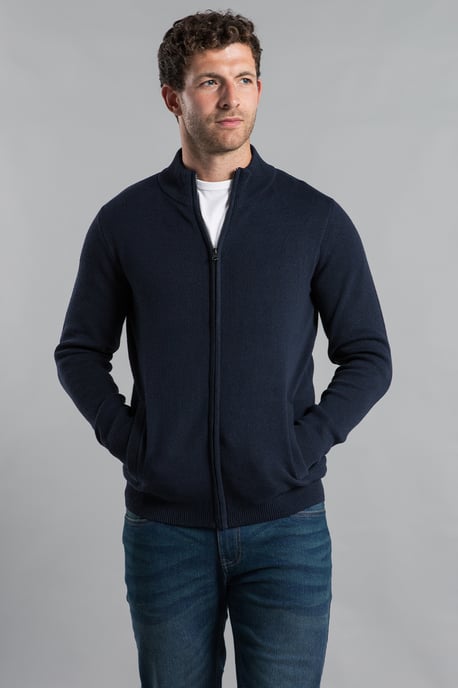 Recycled Cotton Blend Zip-Through Cardigan
