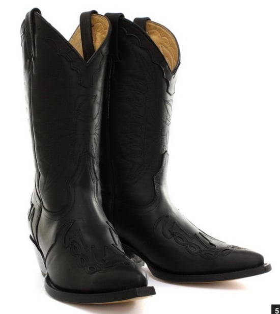 Grinders Unisex Black Leather Cowboy Boots-Arizona HI