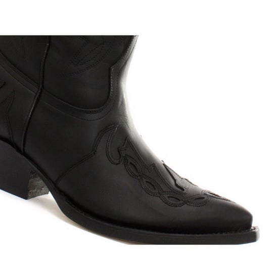 Grinders Unisex Black Leather Cowboy Boots-Arizona HI