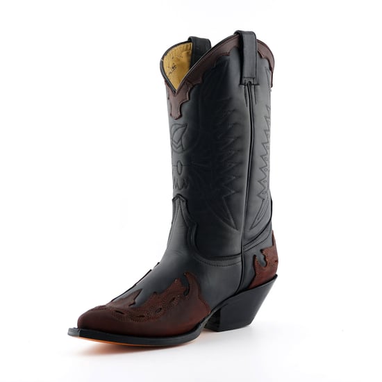 Grinders Unisex Black/Burgundy Leather Cowboy Boots-Arizona