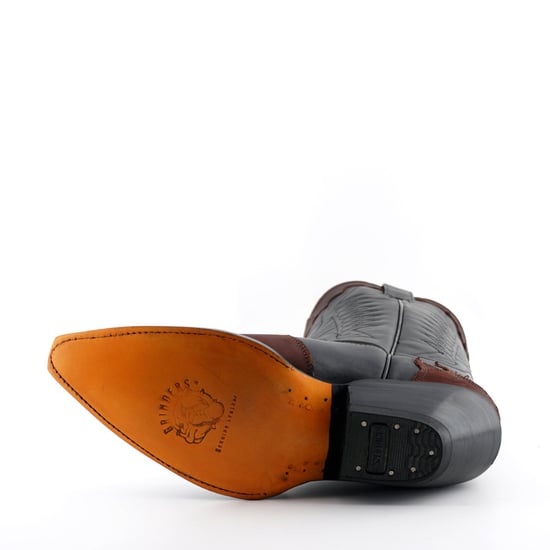 Grinders Unisex Black/Burgundy Leather Cowboy Boots-Arizona