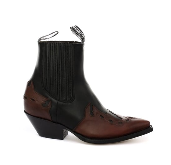 Grinders Unisex Leather Black Western Boots- Arizona Lo