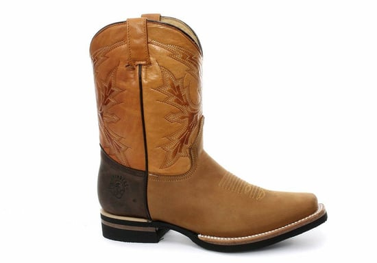 Grinders Tan Mid-Calf Cowboy Leather Boots- El Paso