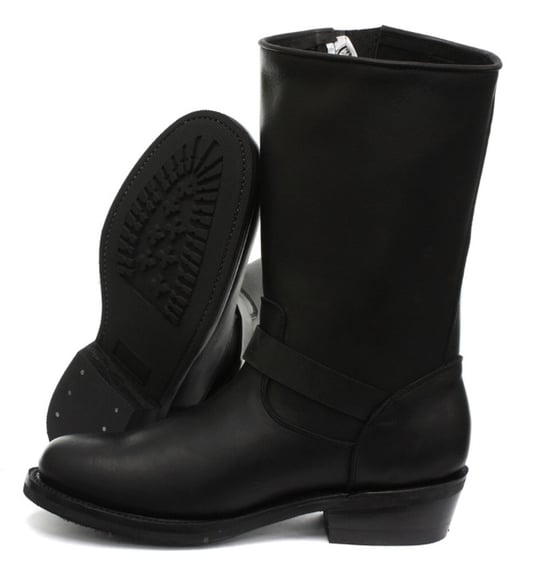 Grinders Unisex Black Smooth Sole Western Leather Boots-Rebel