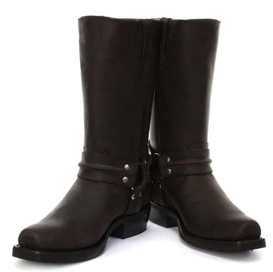 Grinders Unisex Brown Western High Leather Boots- Renegade Hi