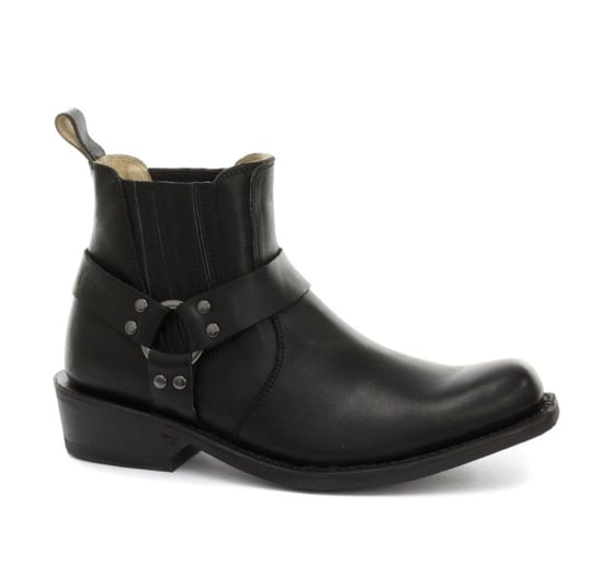 Grinders Unisex Black Western Leather Boots-Renegade Lo
