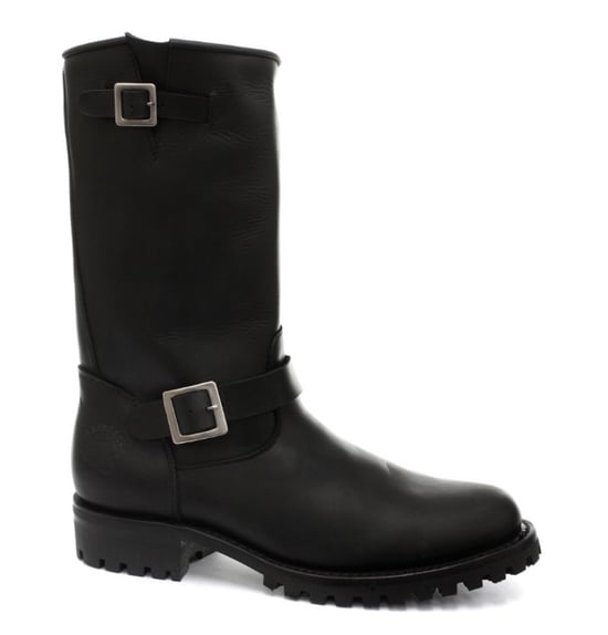 Grinders Mens Black Western Combat Leather Boots- Wild One