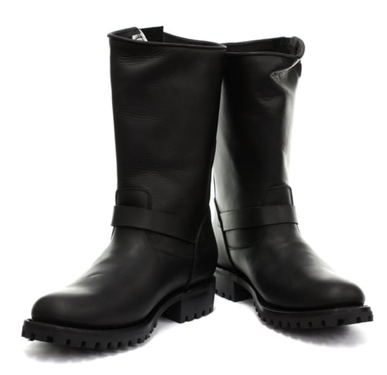 Grinders Mens Black Western Combat Leather Boots- Wild One