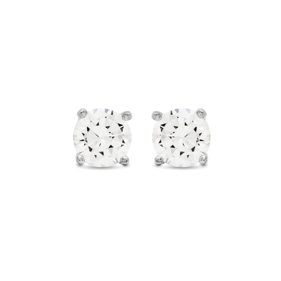 Luxenter basic earrings in 925 sterling silver and shiny zirconia with rhodium plated finish