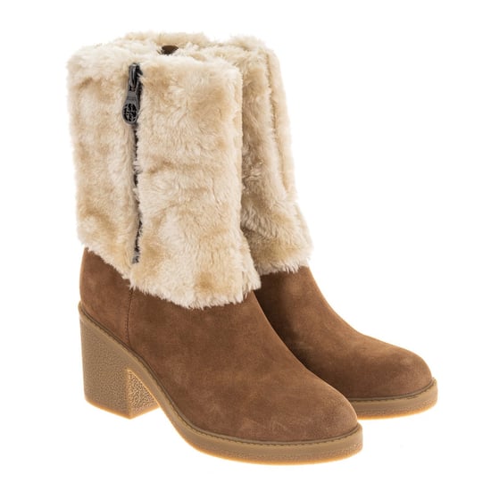 Flat ankle boots finished in suede with round toe FLRIL4SUE10 woman