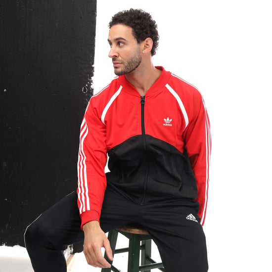 Men's adidas Originals Superstar Track Top in Black Red