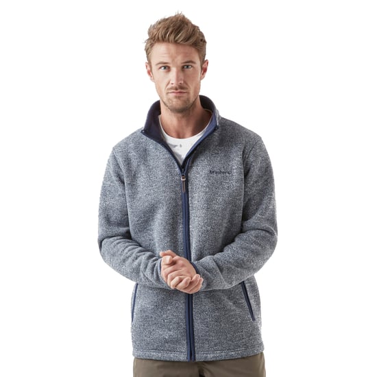 Brasher Men's Windermere Mid-Weight Full-Zip Fleece Jacket with a Knitted Finish