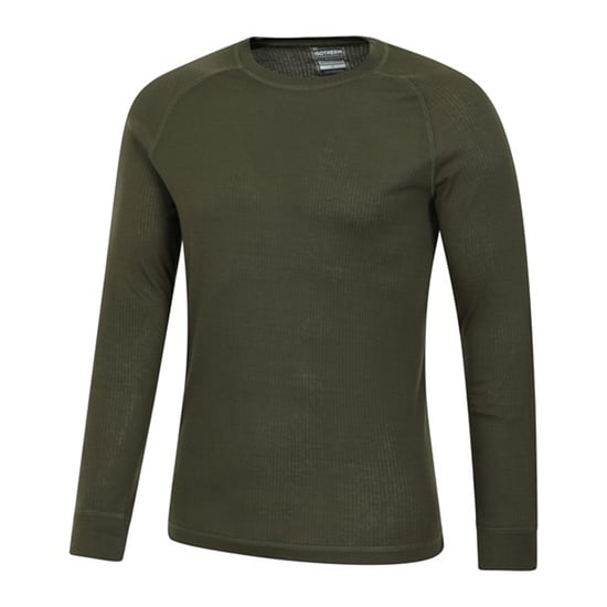 Mountain Warehouse Mens Talus Round Neck Long-Sleeved Thermal Top (Khaki Green)