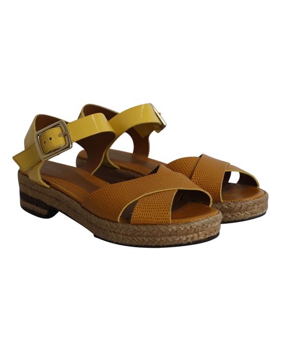 Fendi Cross Ankle Strap Sandals in Multicolor Patent Leather - Image 3