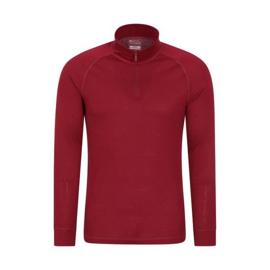 Mountain Warehouse Mens Talus Zip Neck Long-Sleeved Thermal Top (Red)